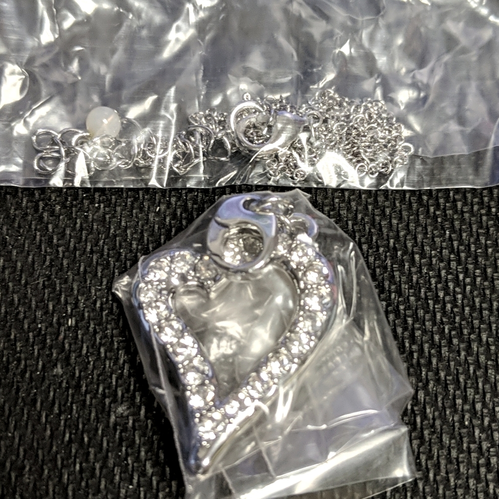 Rhinestone heart charm